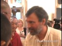 Thom Hartmann meets the Dalai Lama and receives blessing kata scarf